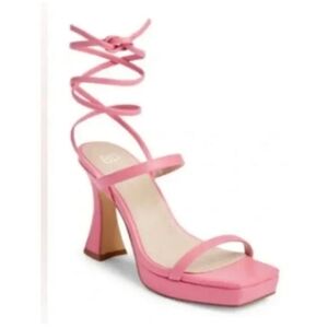 BP Nordstrom Women's Pink Punch Netta Flared Heel Platform Sandals Size 10
